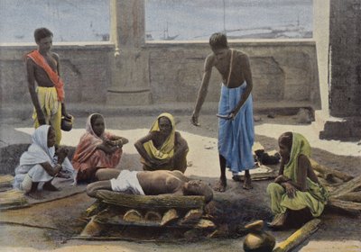 Ceylon, Cremation in India by European Photographer